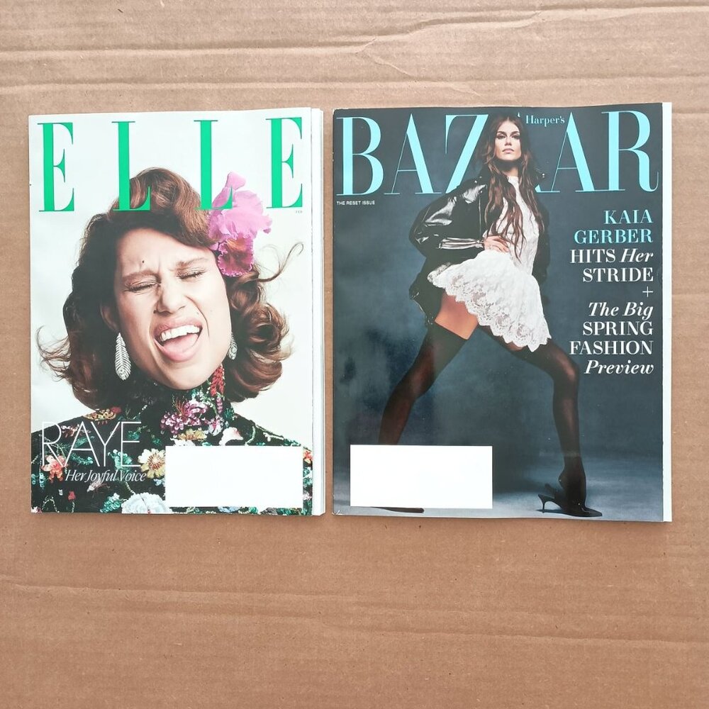 2 fashion magazines Elle and Bazaar February 2026